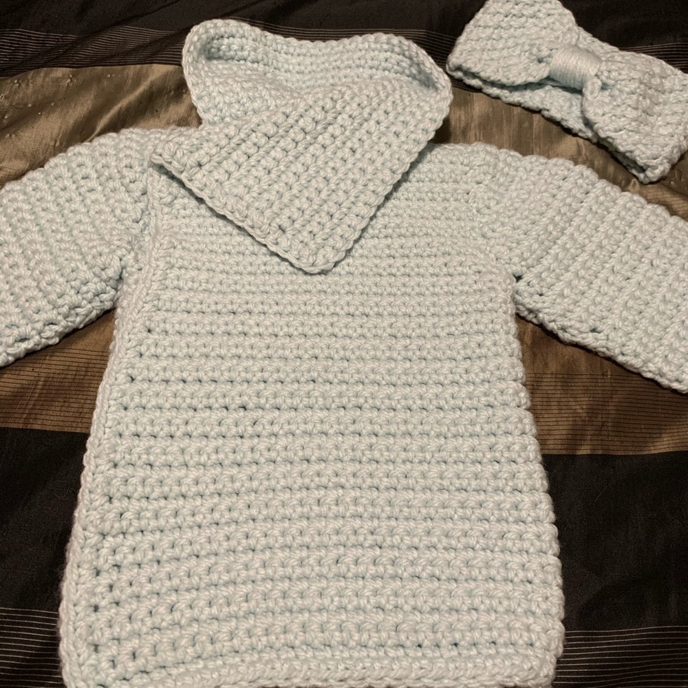 Handmade crochet girls coat